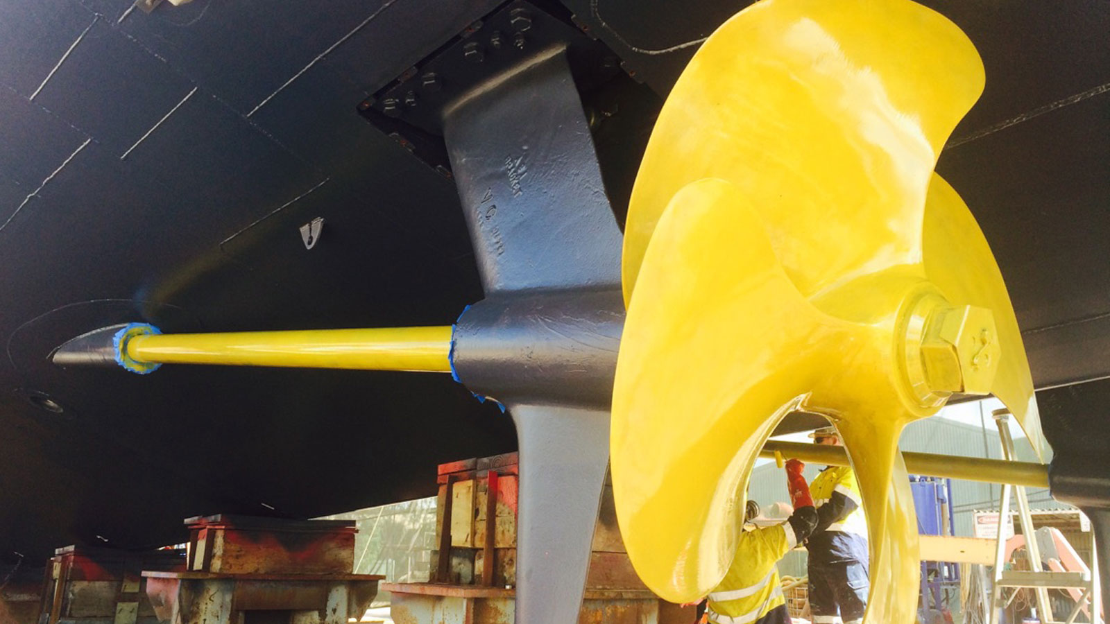 Te Mataili's propeller and shaft with Propspeed applied