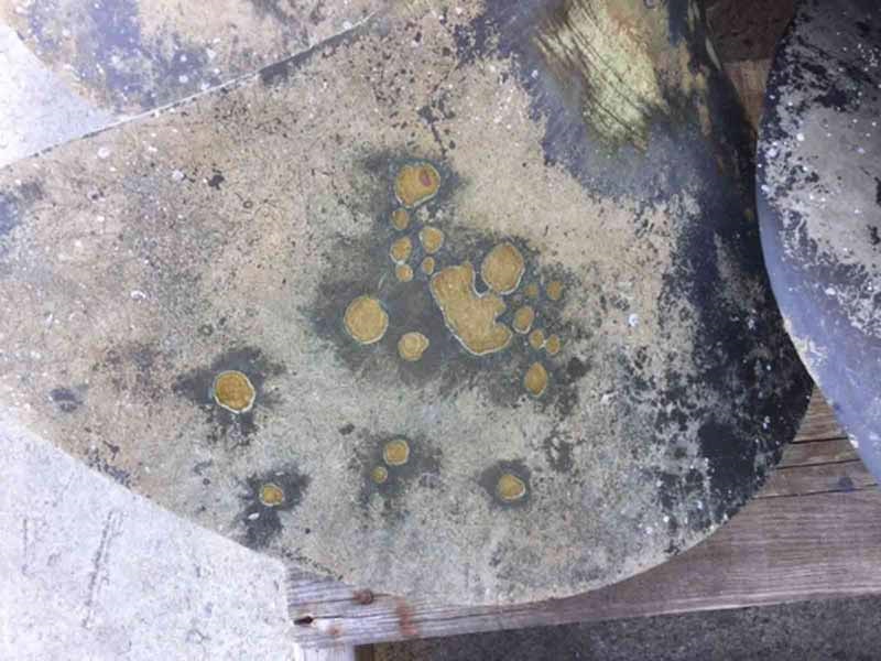 Corrosion on propeller blades