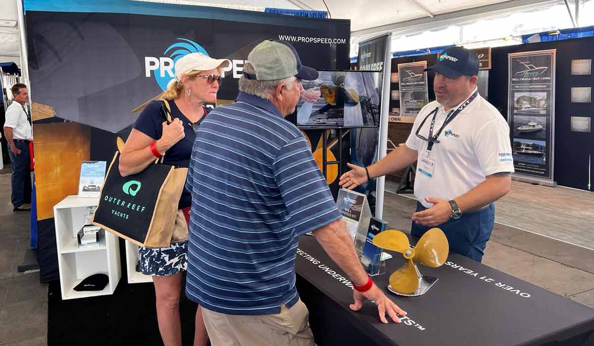Propspeed's Chris Myers at Newport International Boat Show