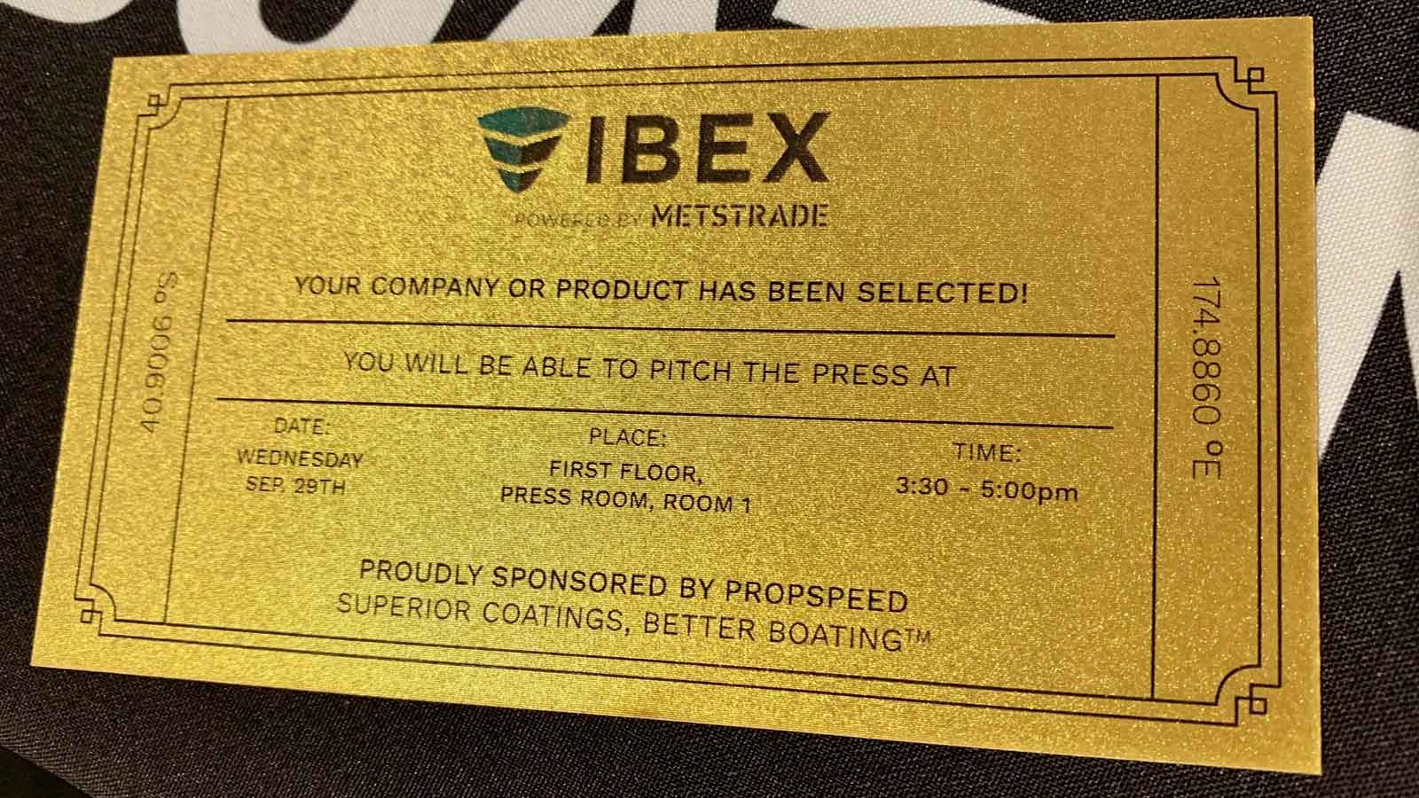 IBEX 2021 golden ticket to Pitch the Press event