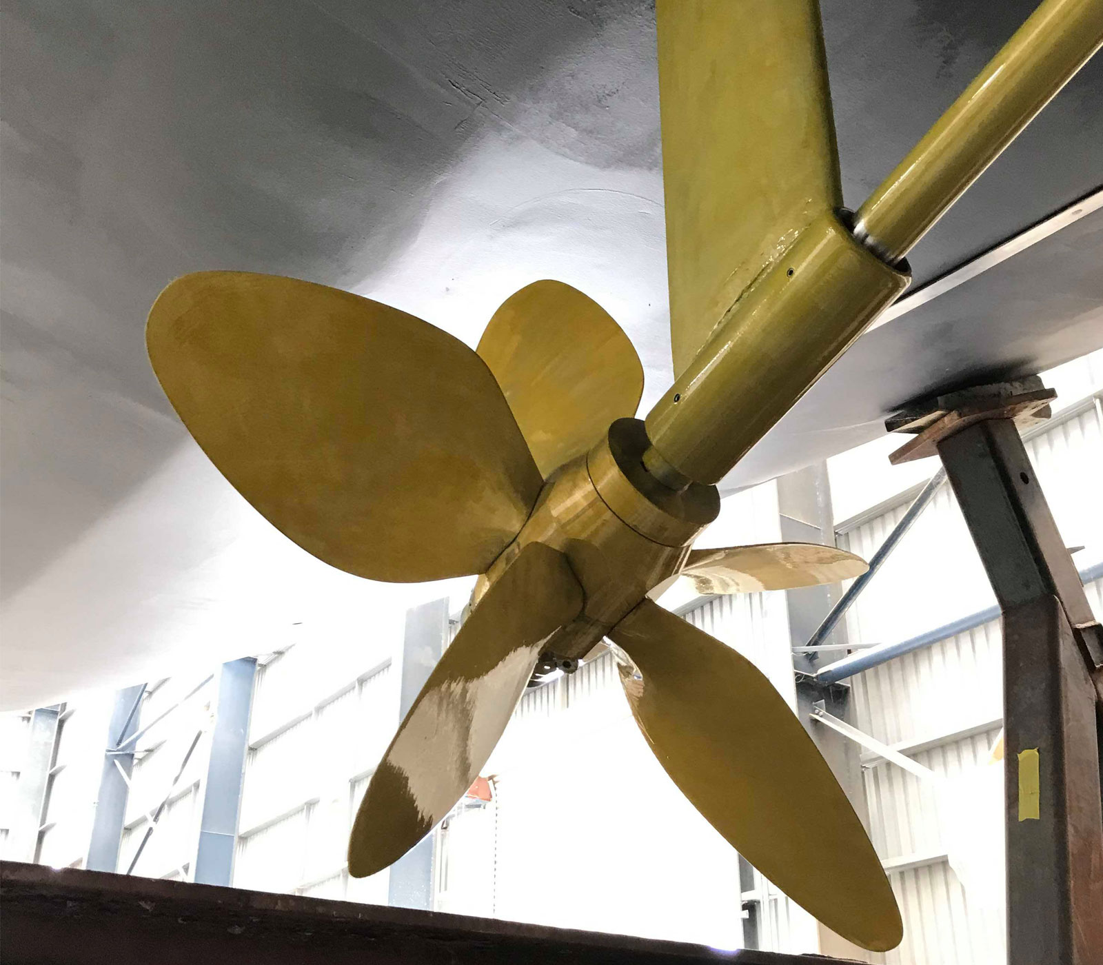 Propspeed applied to sailing yacht Lion New Zealand's propeller and shaft